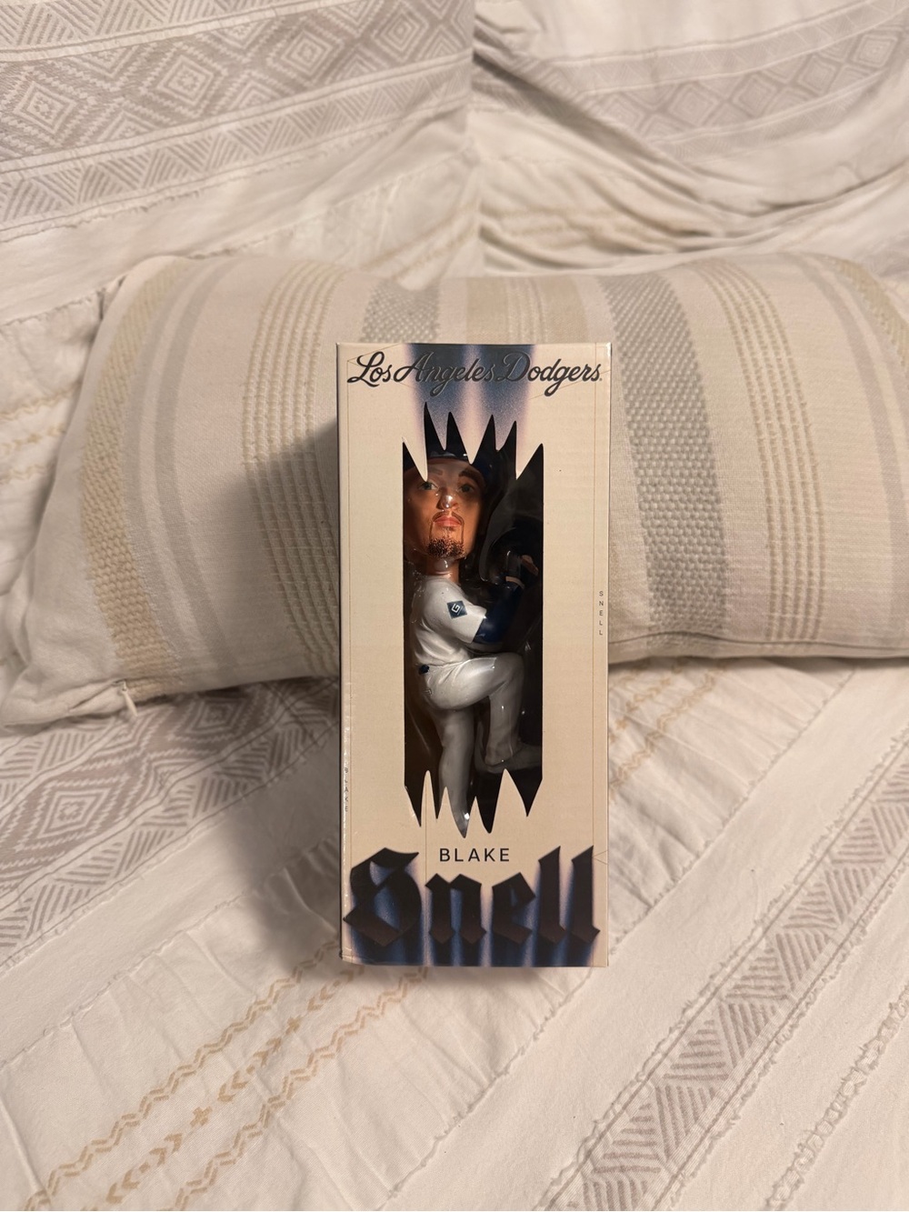 White and Blue Bobblehead - Blake Snell